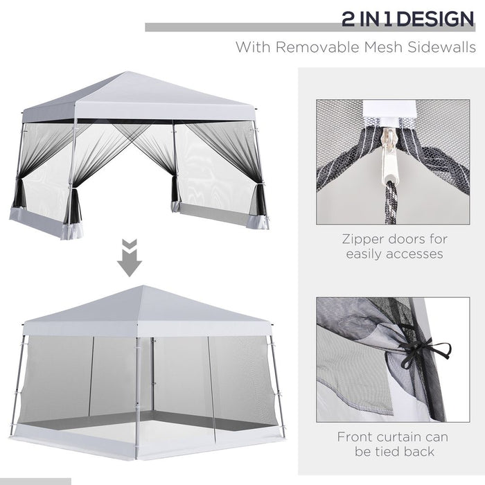 Outsunny 3.6m x 3.6m Pop Up Steel Frame Garden Gazebo - High-quality, easy setup, weather-resistant + bonus accessories!