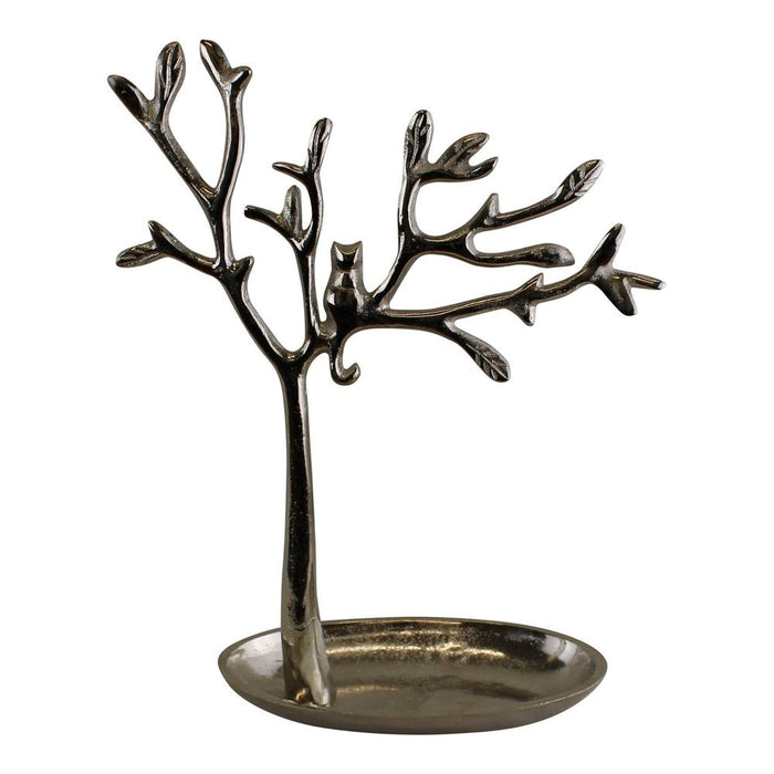 Premium Silver Metal Tree Cat Jewellery Stand - High Quality, Stylish Design - Free Shipping - Limited Stock!