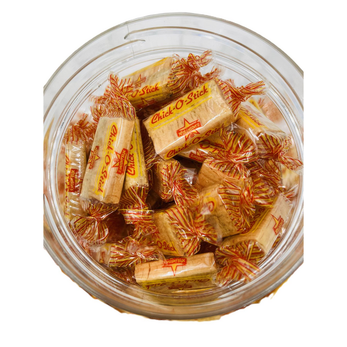 Chick O Stick Jar - Imported, Authentic Taste, Peanut Butter Candy, 77 Individually Wrapped Pieces