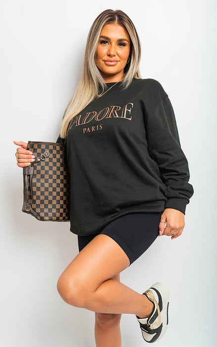 Bryn J'Adore Paris Print Oversized Jumper Top