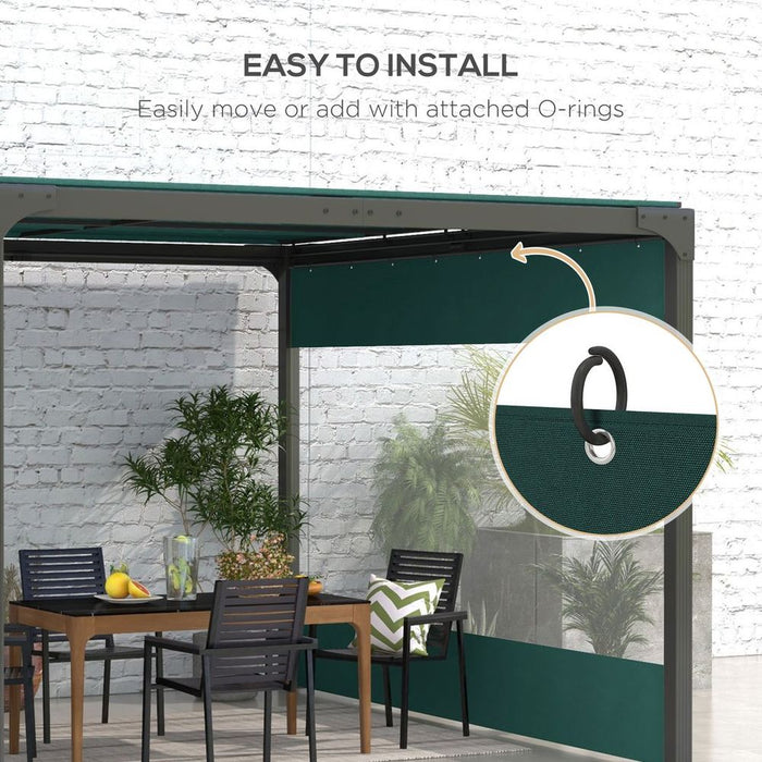 Premium Outsunny 3x2m Green Side Panels for 3m Pergola - Quality Materials, Easy Installation, Clear Window