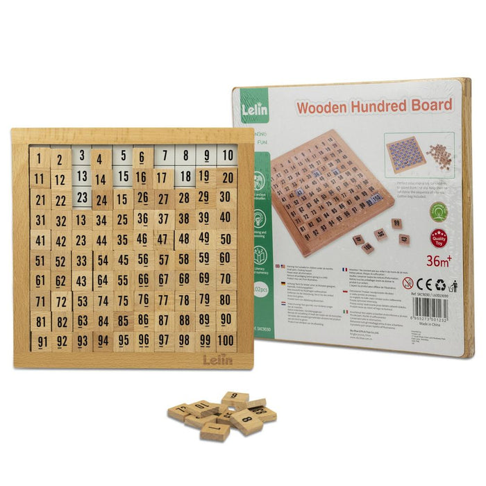 LELIN Wooden Hundred Board SKC9030 - Complete Math Learning Tool for Kids - Safe, High Quality