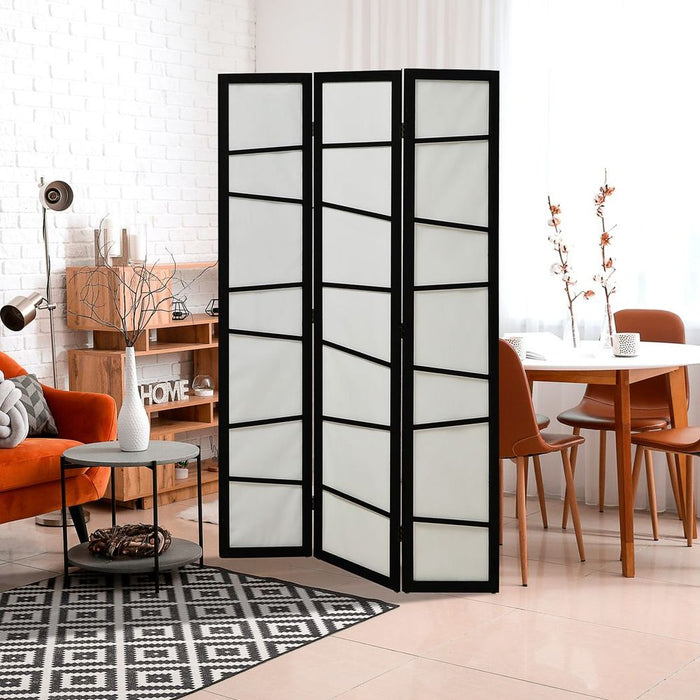 Premium HOMCOM 3 Panel Room Divider - Privacy Screen Protector with Wooden Frame - High Quality