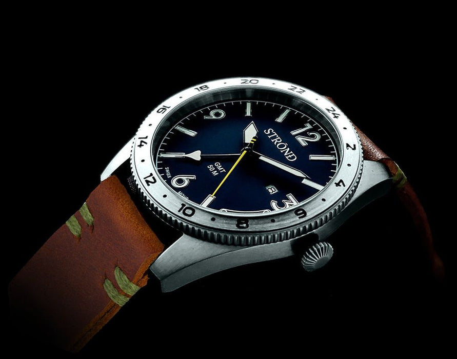 Strond SSC-101 24h GMT, Stainless Steel & Blue. Classic Styling. Limited Edition Watch