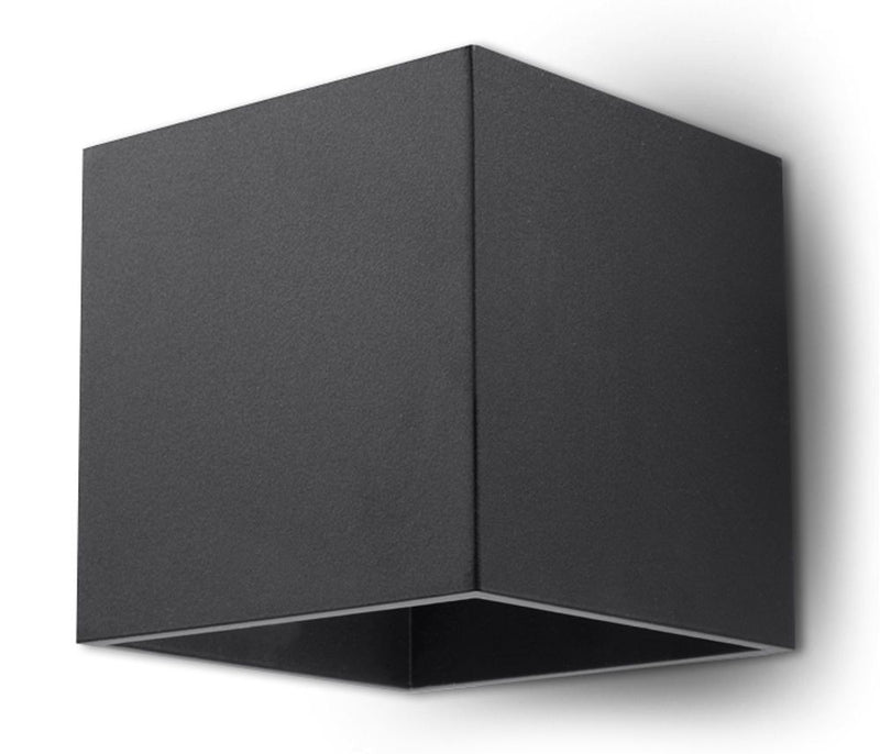 Wall lamp LED Quad SL.0057 SOLLUX Modern Lighting Sconce Black G9 1-Light Aluminium Square for The Kitchen and The Bedroom