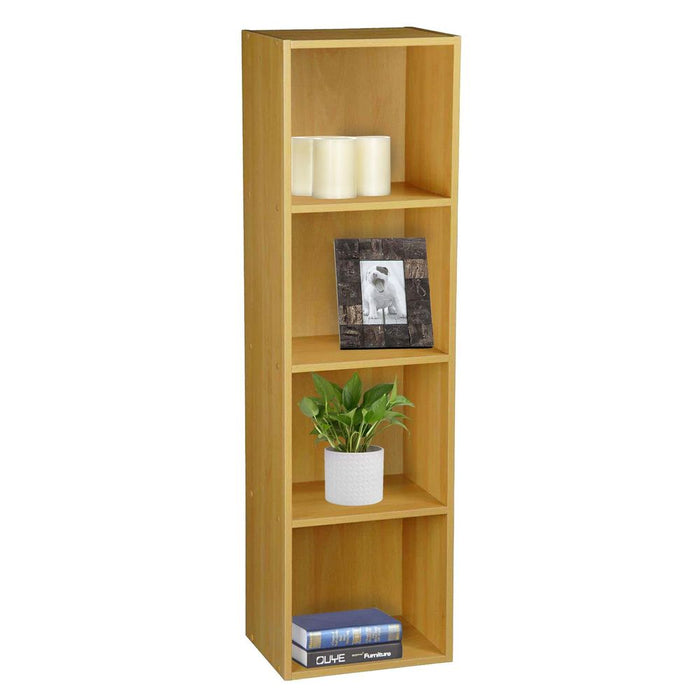 Stylish 4 Tier Bookcase - 30x23.5x106cm Beech - Durable Chipboard - Multiple Finishes - Easy Assembly - Free Shipping