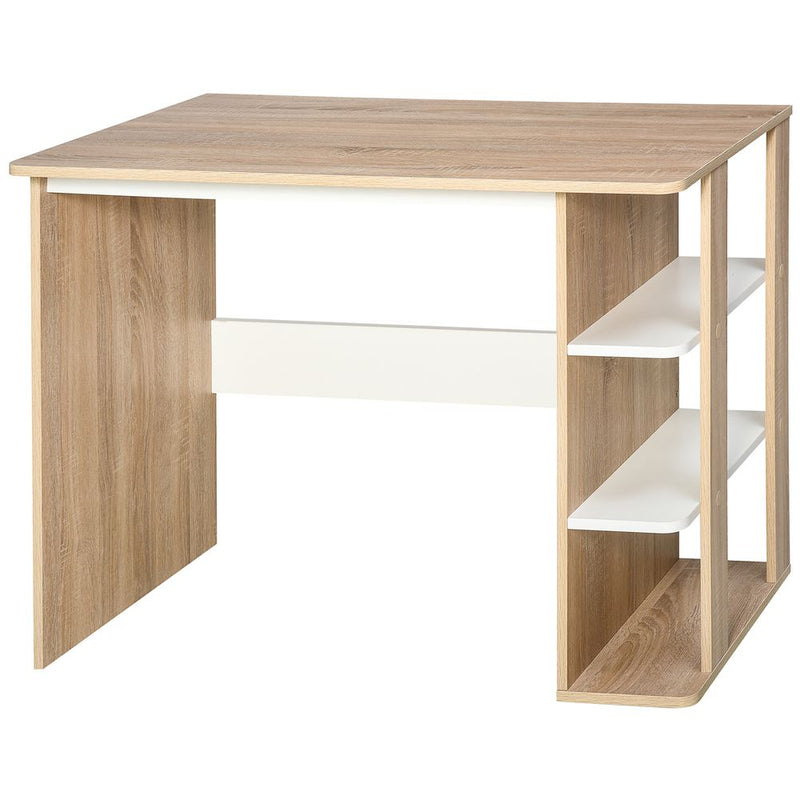 Duo Work Desk & 3-Tier Side Shelves | Wide Table | Sturdy Frame | 2-In-1