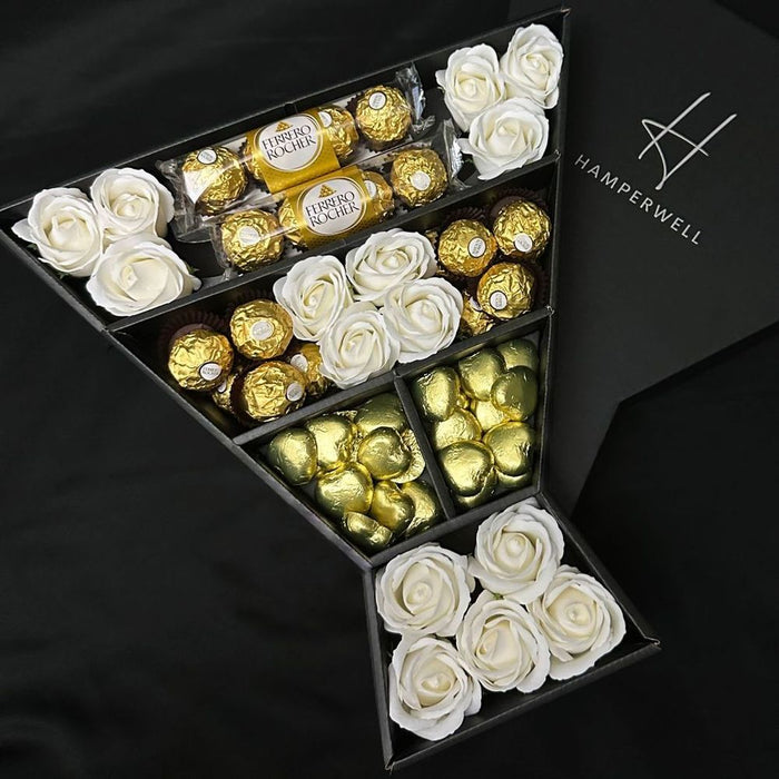 Ferrero Rocher Signature Chocolate Bouquet With Ivory Roses