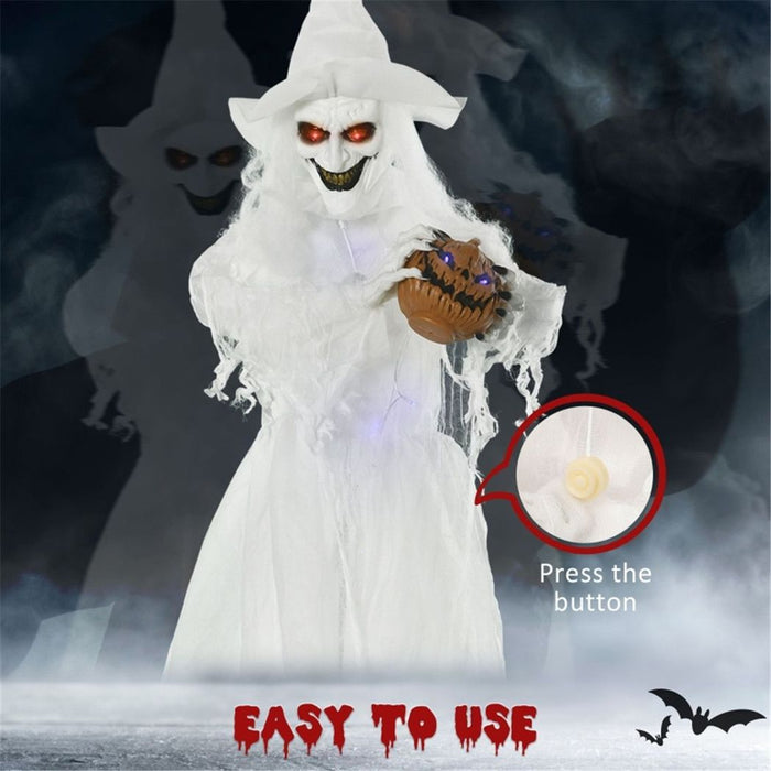 Halloween Decoration Witch White Red and blue lights scare trick-or-treaters 47W x 64D x 189Hcm