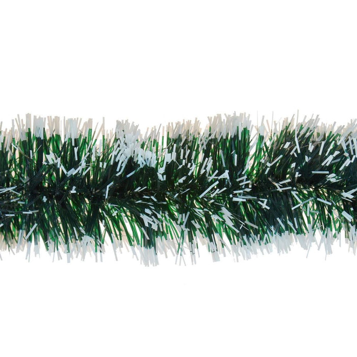 High-Quality 6x3m Snow Tipped Green Tinsel: Perfect for Festive Decorations