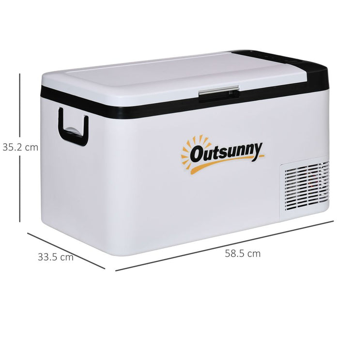 Portable Car Refrigerator: 12V, LED Light, 25L capacity - Perfect for Camping and Road Trips