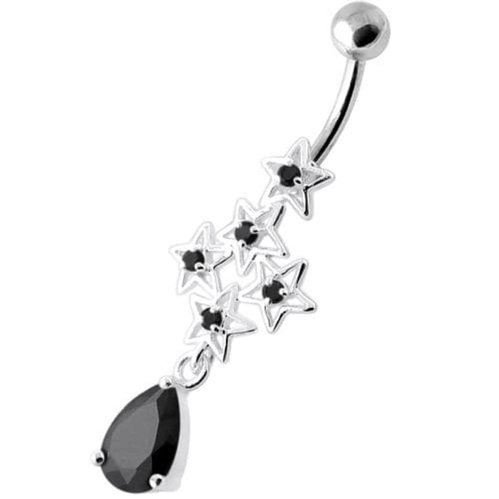 Multi Sparkling Jeweled Stars Navel Belly Ring