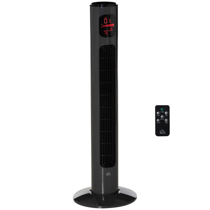 High-performance Tower Fan with 3 Speeds & Remote Control - Dark Grey