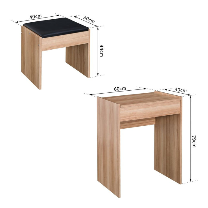 Stylish Dressing Table Set - Mirror & Stool