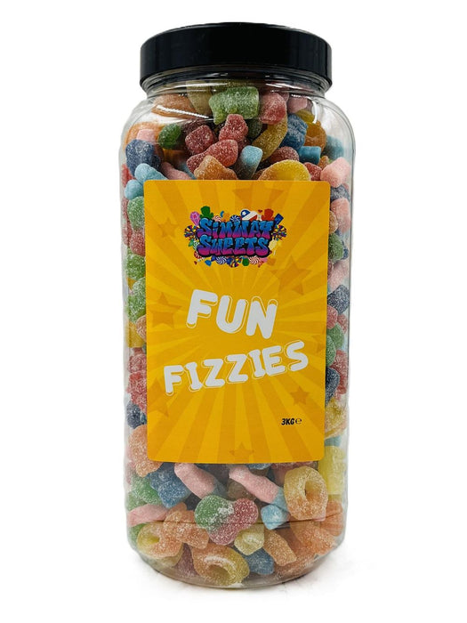 Simway Sweets Huge 3KG Candy Jar - Fun Fizzies Mix - Perfect Gift