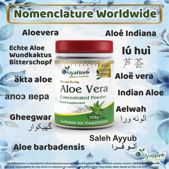 Aloe Vera Powder Hair, Skin, Body - Pure & Natural Plant, Promotes Hair Growth, Ayurvedic, Hydrating