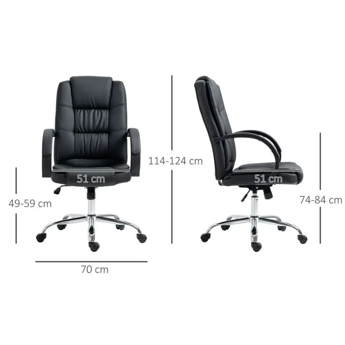 PU Leather Executive Office Chair High Back Height Adjustable Desk Chair, Black