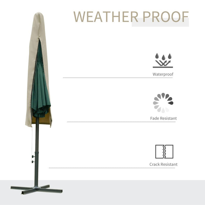 Weatherproof Cantilever Umbrella Cover with Zipper - Outdoor Parasol Protector