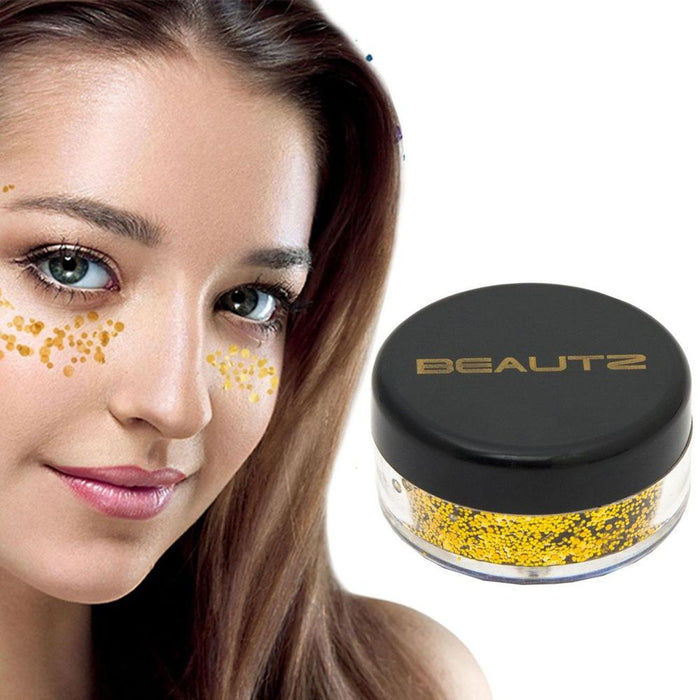 Beautz Chunky Glitter 10ml Pot - 5 Varieties, 5g of Cosmetic Glit[Gold]