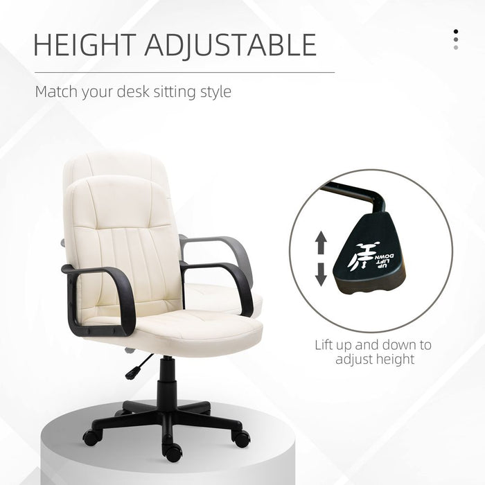 Comfortable PU Leather Office Chair with Adjustable Height and Padded Seat