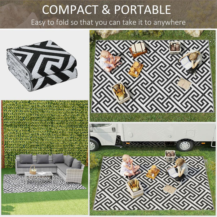 Outsunny 182x274cm Reversible Outdoor Rug - Portable & Durable - Perfect for RV Camping & More!