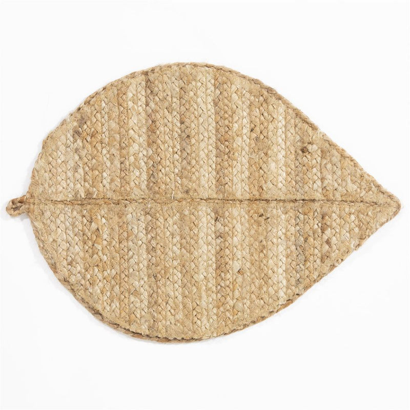 Premium Wye Jute Leaf Placemat - 50x34cm Natural Eco-Friendly Table Decor