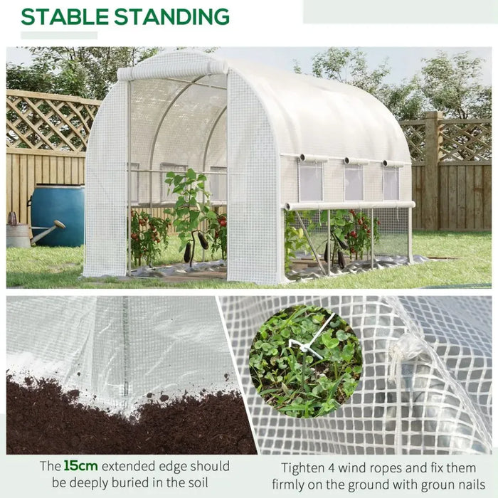 Spacious Outdoor Plant Greenhouse with Zippered Doors - High-Quality, Proficient Seller - White