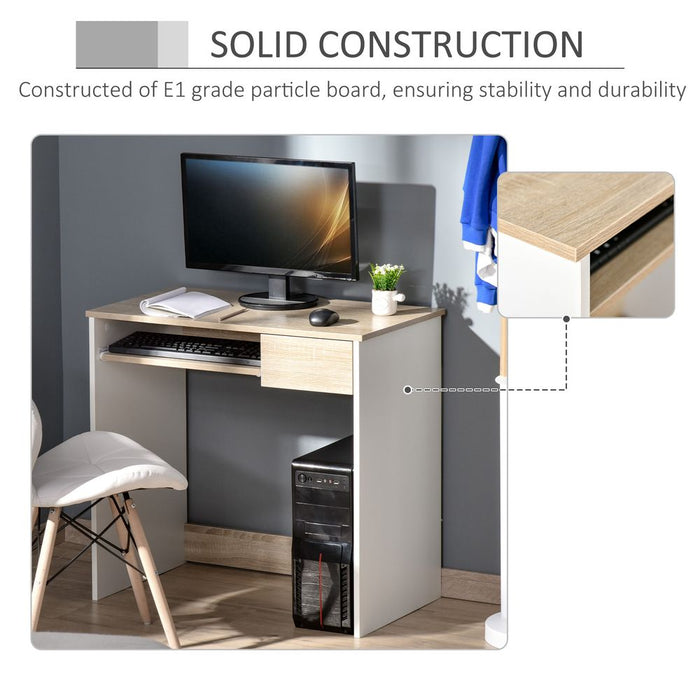 Premium Oak Computer Desk: Space-saving, durable, and stylish. Perfect for study, office, or bedroom. Shop now!