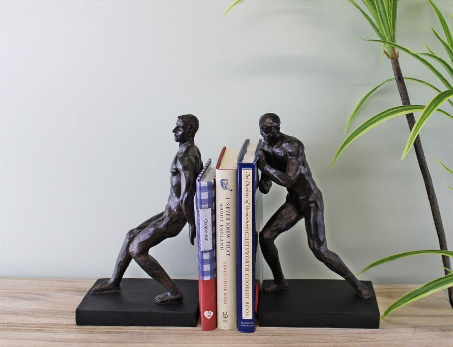 Bronzed Male Statue Bookends" - Detailed | High Quality | Perfect for Bookcase or Mantelpiece | SKU: OR0608