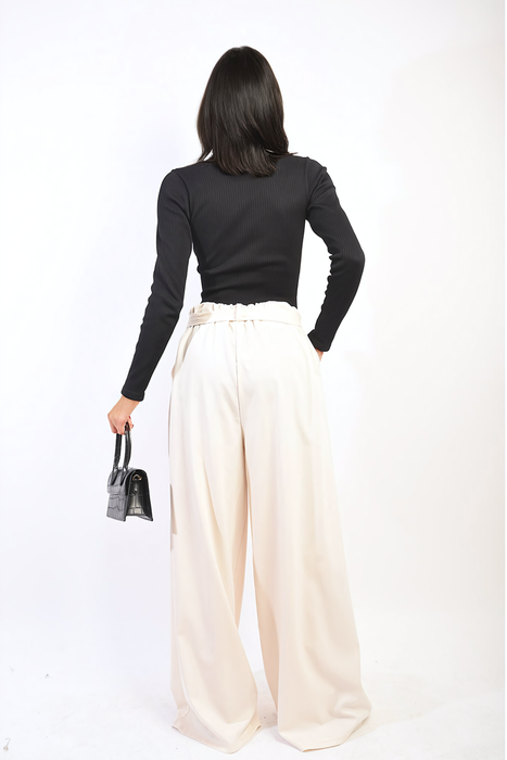 Clara High Waist Belted Wide Leg Trouser - Flattering, Chic, and Versatile Pants for Any Occasion