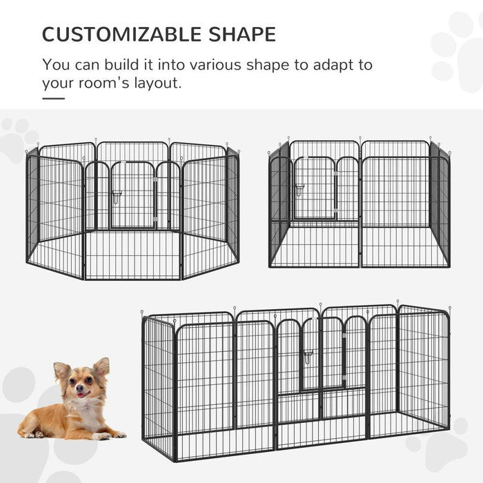 Portable Foldable Dog Rabbit Puppy Playpen - Metal Fence for Indoor/Outdoor Use - 4 Sizes Available