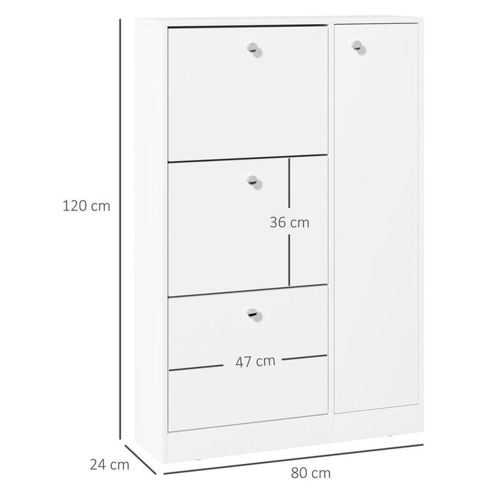 Premium 4-Compartment Shoe Cabinet w/ Shelves - Store Footwear Effortlessly