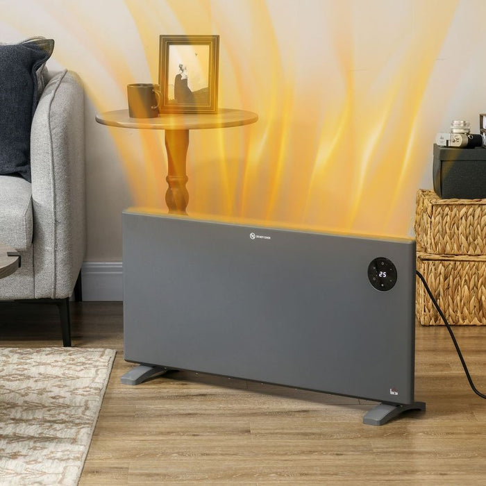 2000W Electric Convector Heater, Quiet Space Heater with LED Display, Grey