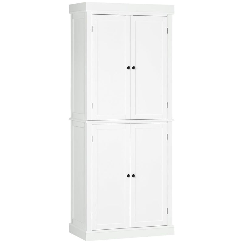 Freestanding Kitchen Cupboard, 6-Tier Cabinet Organizer w/ 4 Adjustable, White