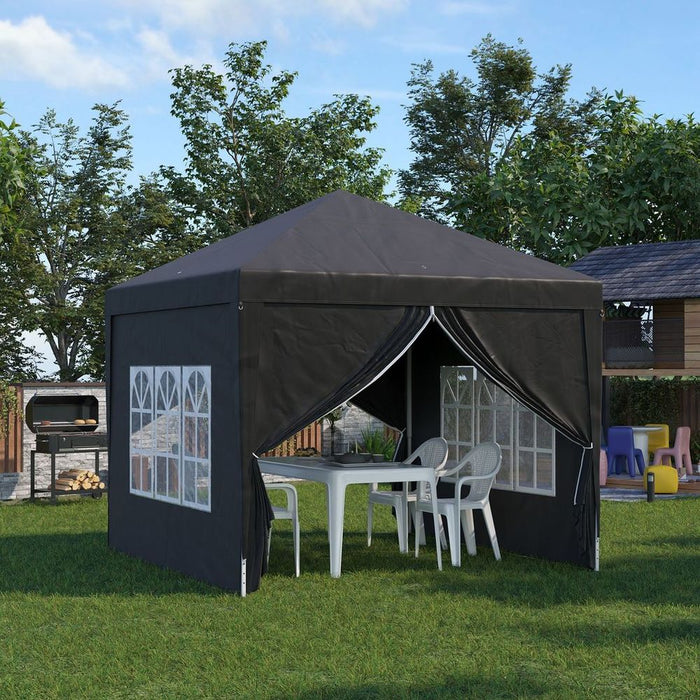 High-Quality 3x3m Pop Up Gazebo Party Tent Canopy - Black