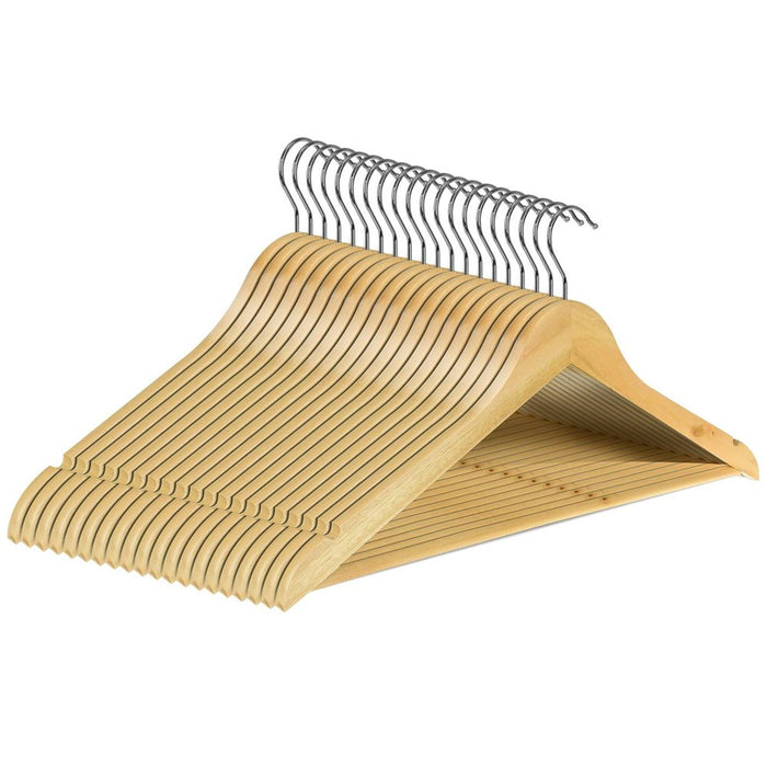 ASAB 20 Pack Wooden Hangers - Lightweight, Sturdy, Stylish - Perfect Solution for Your Wardrobe - 44x23.5x1.1cm