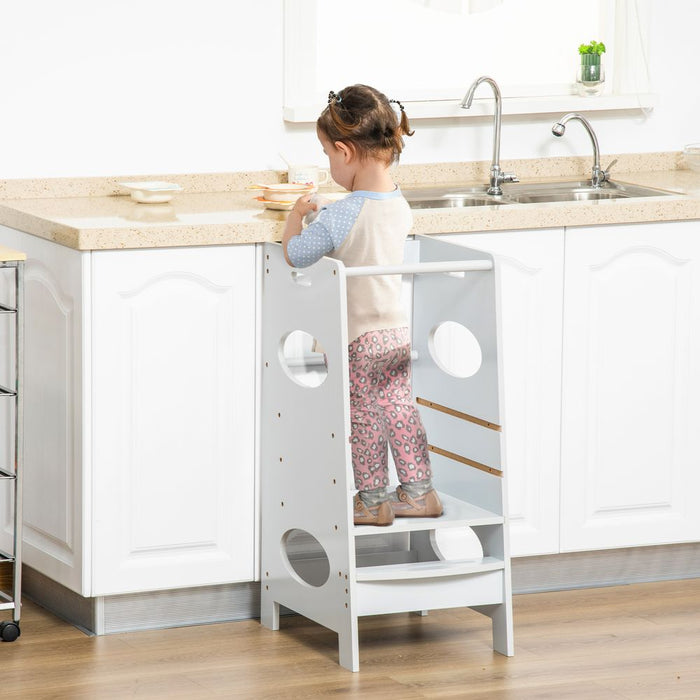 Adjustable Kids Kitchen Stool - Safe & Sturdy Toddler Step Stool