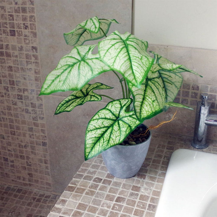 40cm Artificial Taro House Plant - Photorealistic Leaves in Decorative Planter