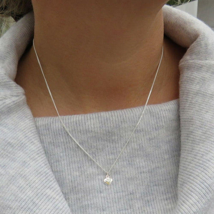 Timeless Sterling Silver Mini Puff Heart Necklace - Perfect Gift For Girls