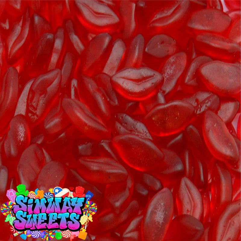 Delicious Red Cherry Gummy Lips Jar - Retro Sweets Gift