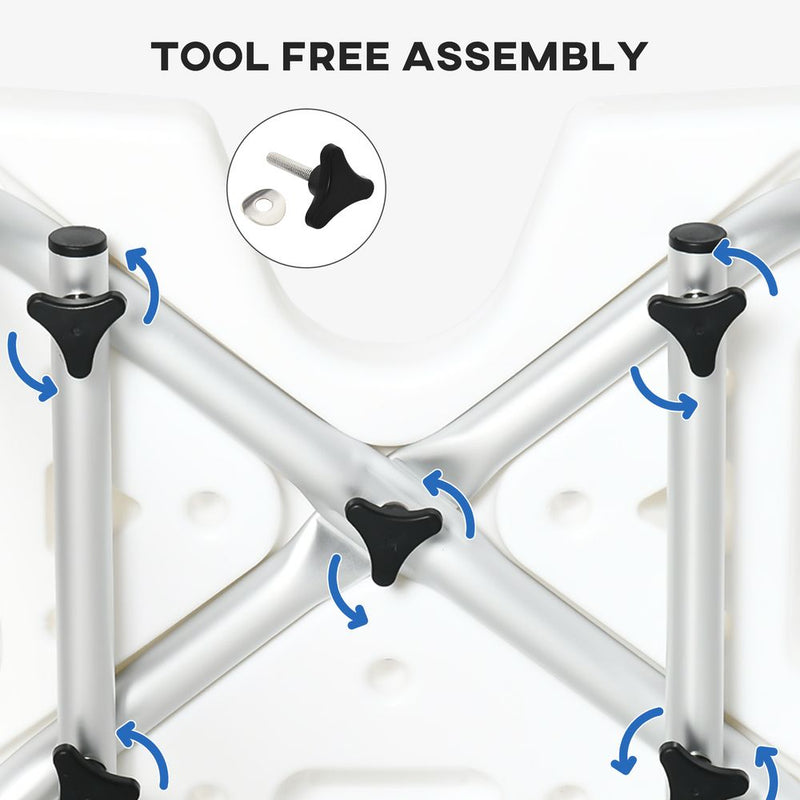 Adjustable Shower Stool with Suction Foot Pads for Elderly Disabled