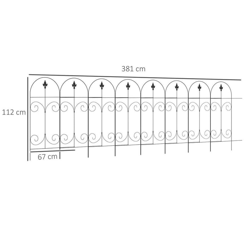 Garden Fencing Panels 44in x 12.5ft Flower Bed Border Edging Animal Barrier - Professional, High-Quality, Easy Install