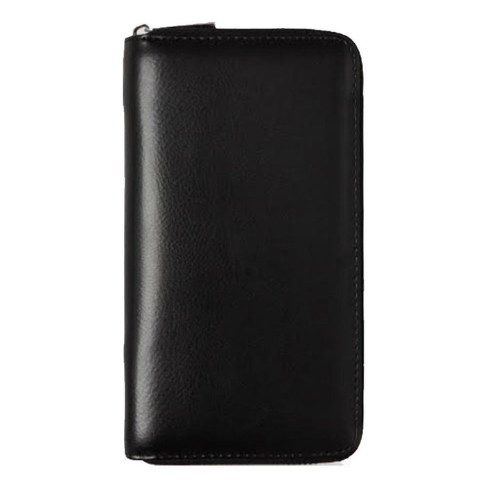 RFID-Blocking Leather Travel Wallet - Black