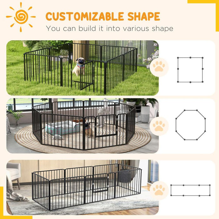 PawHut 60cm 8-Panel Heavy-Duty Dog Playpen - Secure Haven for Small Dogs