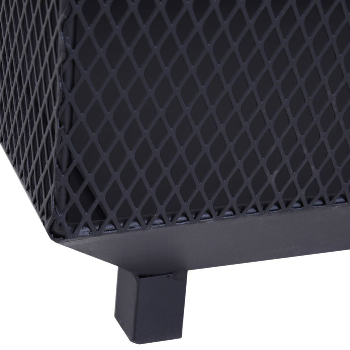 Outsunny Fire Pit, Square Steel-Black | Quality Outdoor Heating