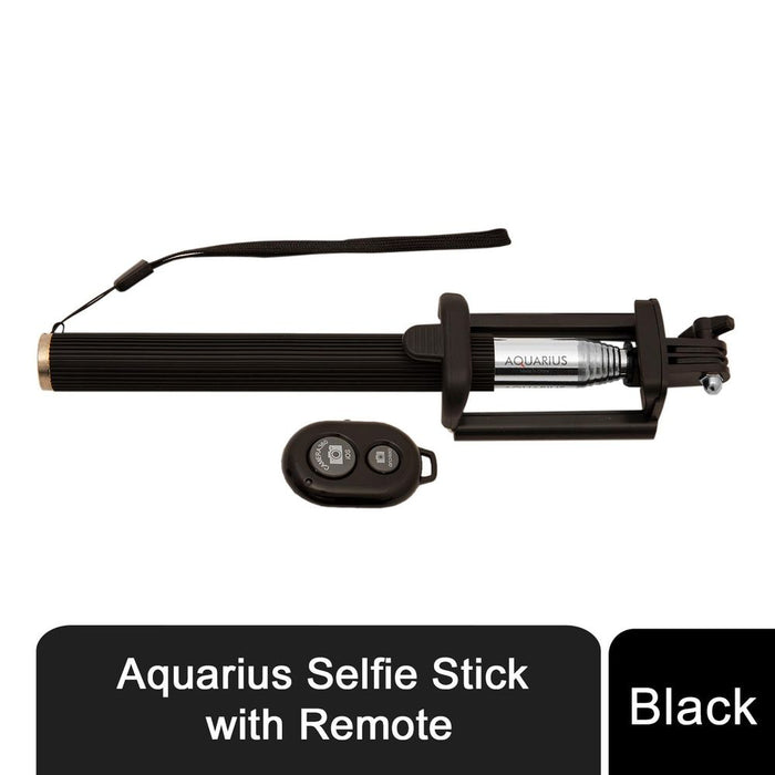 Aquarius Bluetooth Selfie Stick: Wireless Trigger, Lightweight, Black