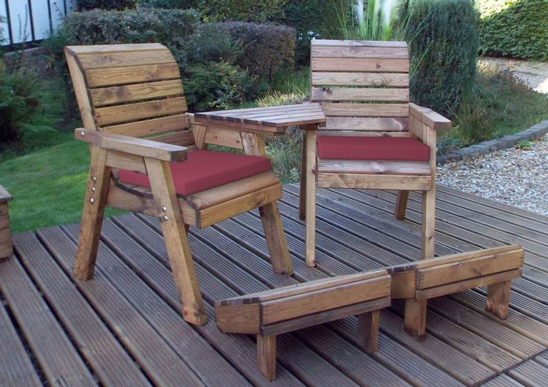 Premium Deluxe Lounger Set - Angled Center Tray, Footstalls - High-Quality, Hand-Finished, Sustainable Wood