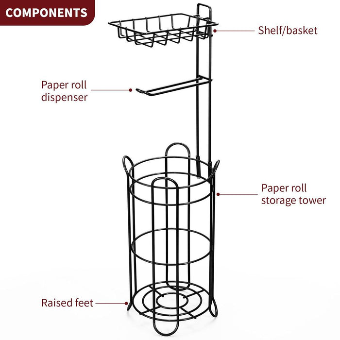 VINSANI Toilet Roll Holder - Space Saving, Easy Installation, Elegant Design, Quality Finish