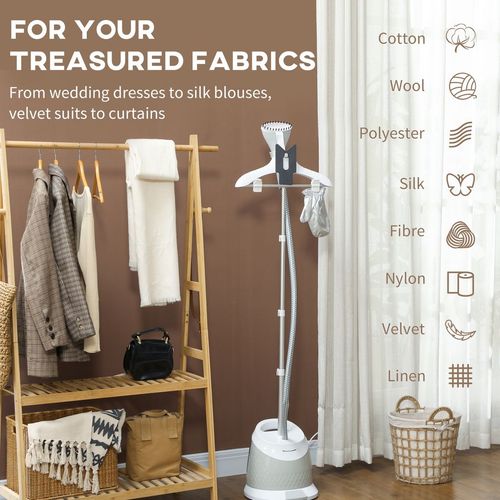 HOMCOM Clothes Steamer, Garment Steamer Clothing Wrinkle Remover, Grey