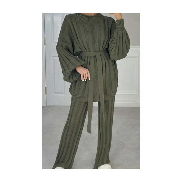 Polo Neck Belted Jumpsuit